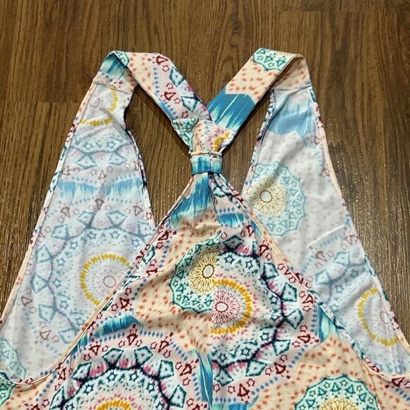 Luli Fama Cover Up Womens Medium Sexy Back Mini Dress Tunic Tank Plunge - Picture 8 of 9